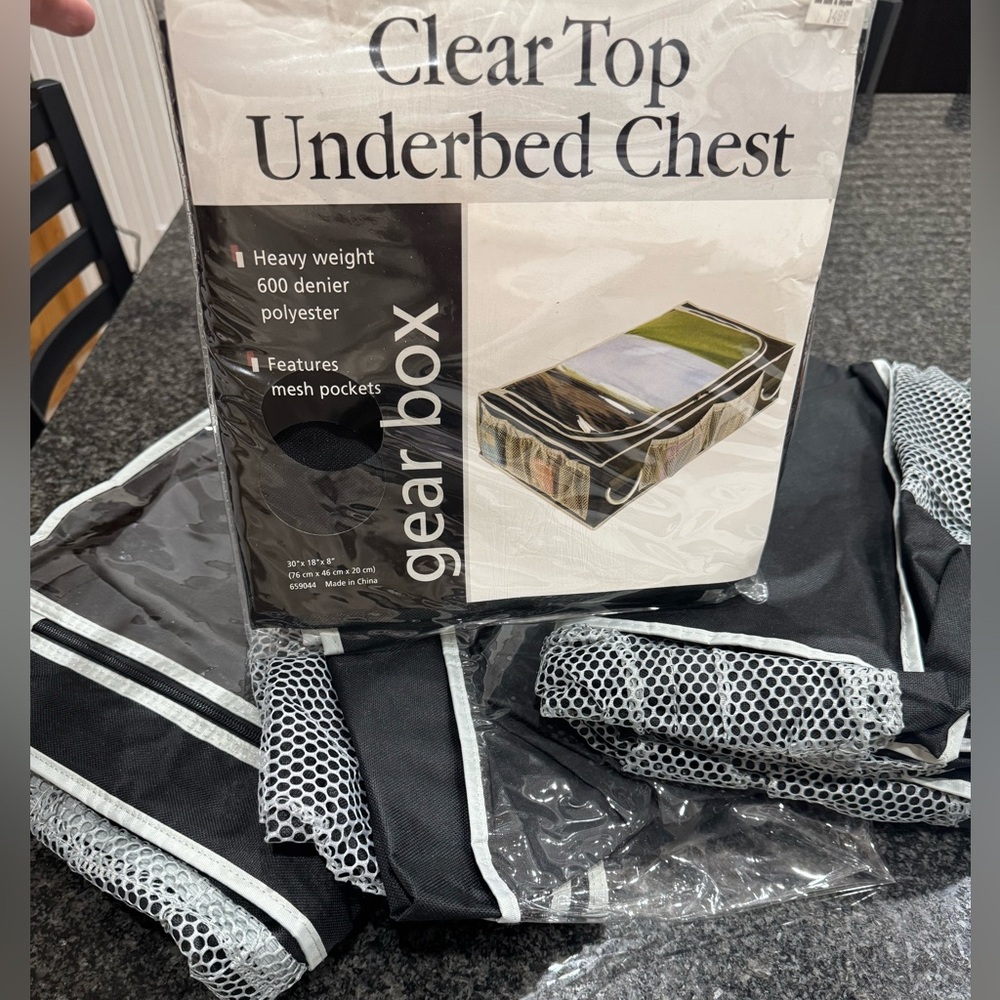 Gear Box Clear Top Underbed Chest home, college storage vinyl zip 30 x 18 x 8